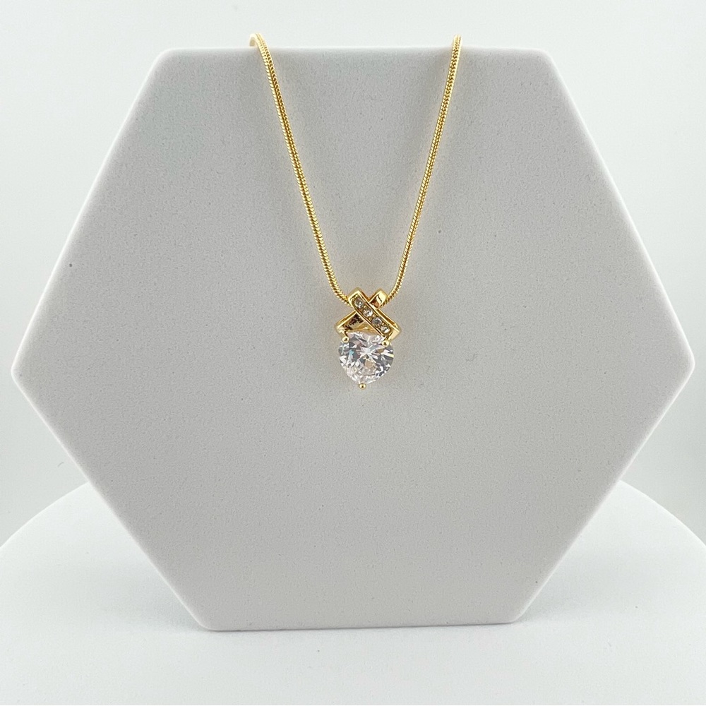 Swarovski Crystal Infinity Heart Gold Necklace - Picture 3 of 9